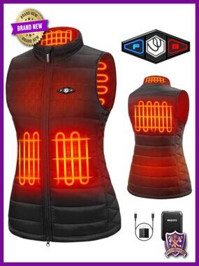 WASOTO Heated Vest Women 16000mAh Battery Pack Washable Rechargeable Cycling